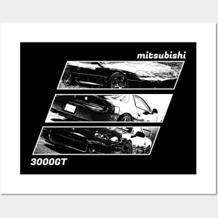MITSUBISHI 3000GT Black 'N White Archive 2 (Black Version) Posters and Art